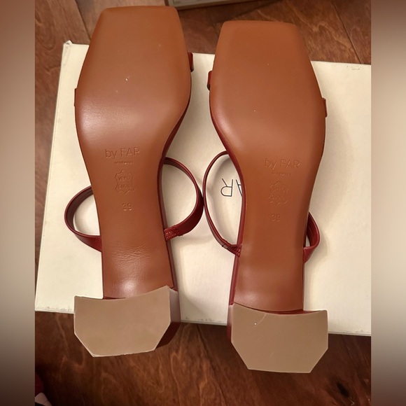 By Far Tanya Burgundy Leather Sandals 39 - Picture 4 of 13